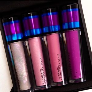 COPY - MAC Lip Gloss HOLIDAY Set  4 Cremesheen Glass & Dazzleglass in Violet